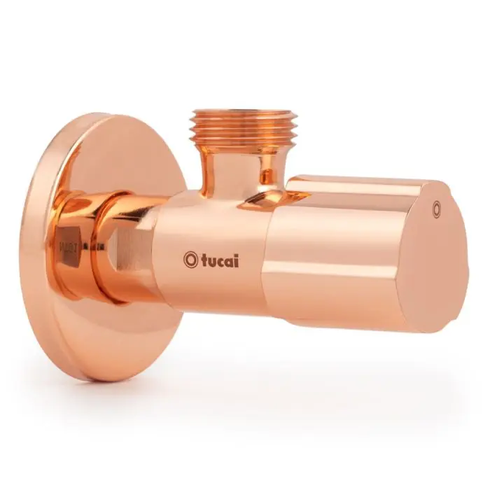 Robinet équerre design – ACS – OR ROSE – Mâle 1/2&Prime; / Mâle 3/8&Prime; – Tucai Solde