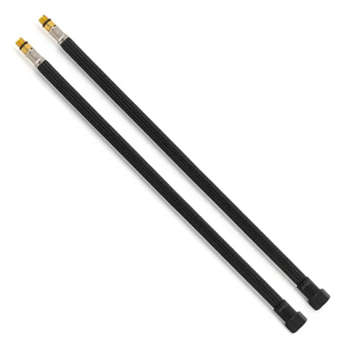 2 Flexibles sanitaires NOIR POLYMÈRE Øintér.8mm – Femelle 1/2&Prime; NOIR MAT – Mâle M10x1 – 400mm – TAQ PREMIUM Pas Cher