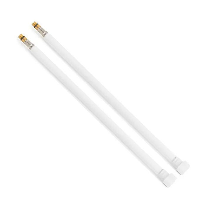 2 Flexibles sanitaires BLANC POLYMÈRE Øintér.8mm – Femelle 1/2&Prime; BLANC MAT – Mâle M10x1 – 500mm – TAQ PREMIUM Réduction