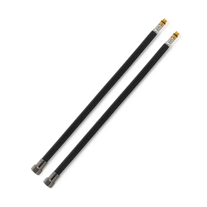 2 Flexibles sanitaires NOIR POLYMÈRE Øintér.8mm – Femelle 3/8&Prime; ACIER NOIR – Mâle M10x1 – 400mm – TAQ PREMIUM Produit De Marque