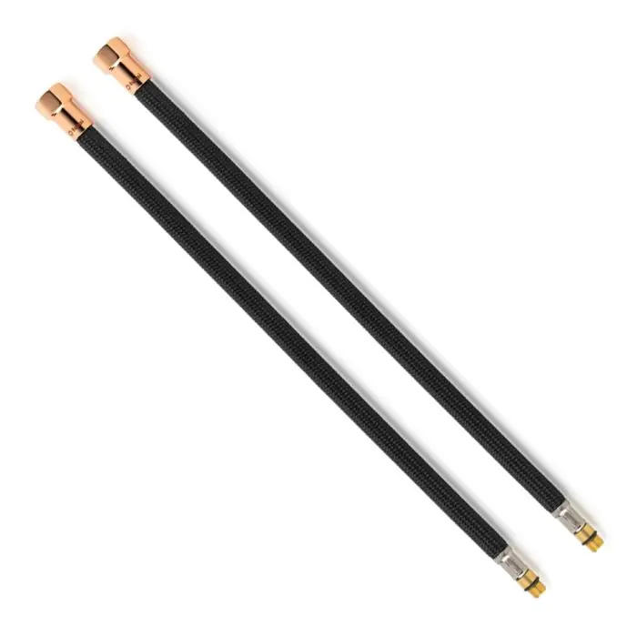 2 Flexibles sanitaires NOIR POLYMÈRE Øintér.8mm – Femelle 1/2&Prime; OR ROSE – Mâle M10x1 – 500mm – TAQ PREMIUM Nouvel Arrivage