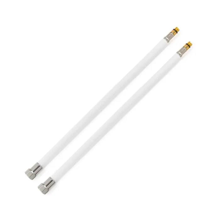 2 Flexibles sanitaires BLANC POLYMÈRE Øintér.8mm – Femelle 1/2&Prime; ACIER BROSSÉ – Mâle M10x1 – 500mm – TAQ PREMIUM Meilleure Vente