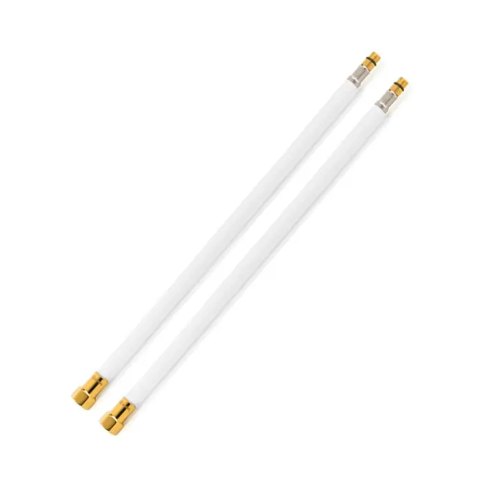 2 Flexibles sanitaires BLANC POLYMÈRE Øintér.8mm – Femelle 1/2&Prime; OR – Mâle M10x1 – 500mm – TAQ PREMIUM Prix Réduit