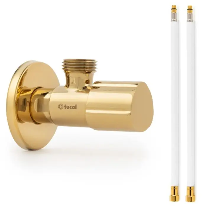 Robinet ACS OR – M 1/2&Prime;/M 1/2&Prime; + 2 Flexibles 500mm BLANC POLYMÈRE Øintér.8mm – F 1/2&Prime; M10X1 – Tucai Acheter En Ligne