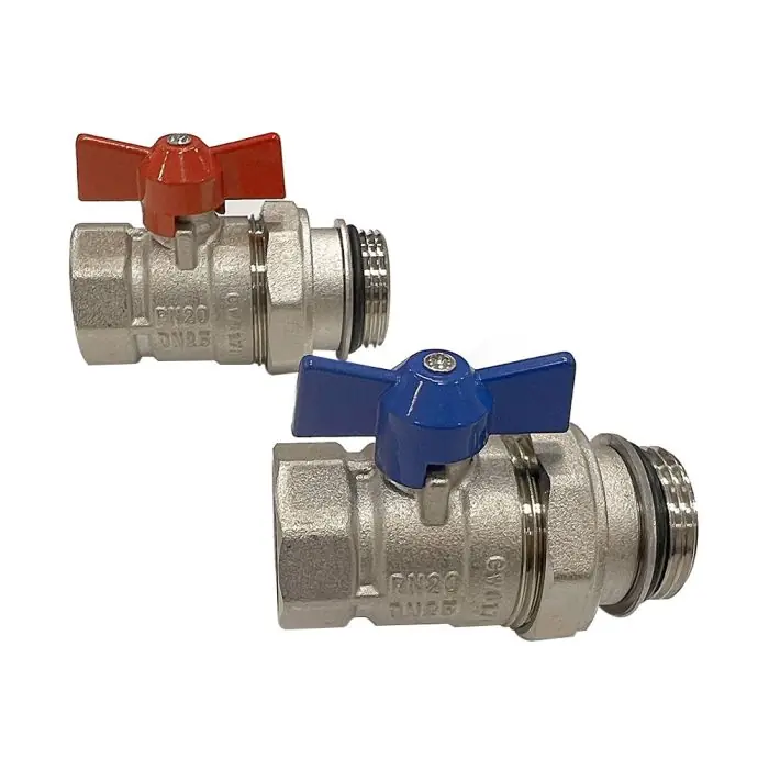 Achat Immédiat Kit vannes à sphère avec raccord mâle femelle 1‘‘ (26/34) pour collecteur inox – Blansol