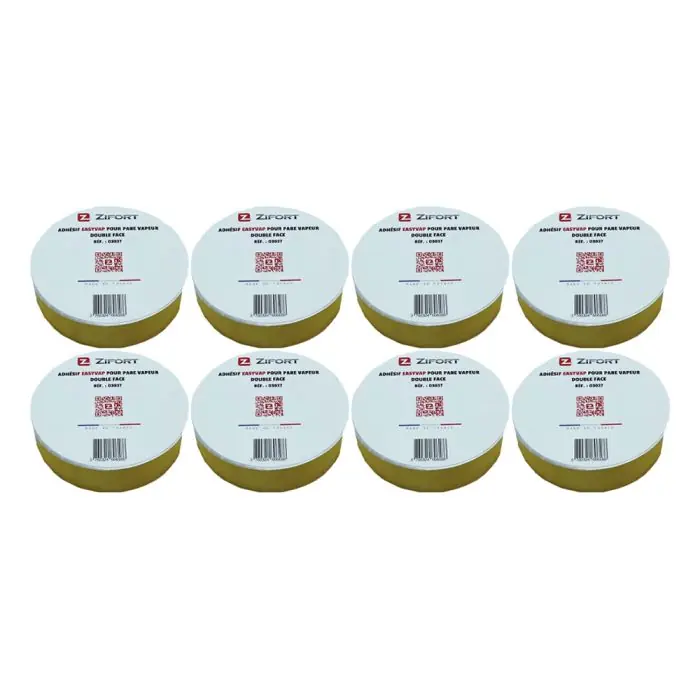 Paiement Sécurisé 8 Rouleaux Adhésif Membrane pare-vapeur double face 40m X 38mm – Zifort