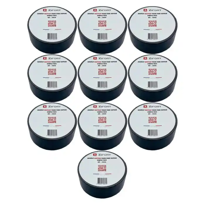 Affaire À Saisir 10 Rouleaux Adhésif Membrane pare-vapeur simple face 40m X 60mm – Zifort