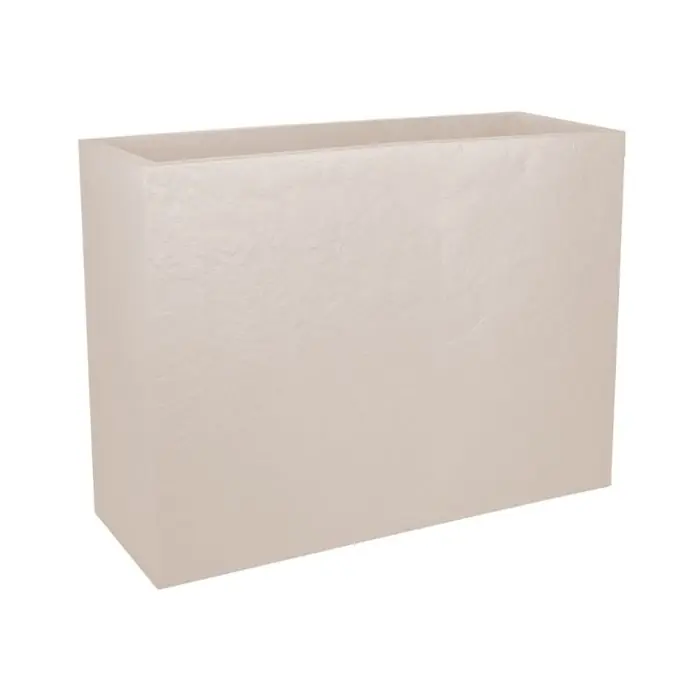 Solde Jardinière muret LOFT L VOLCANIA double paroi décor pierre – 78,5 x 29,5 x 60 cm – 46 L – Beige calcaire – EDA