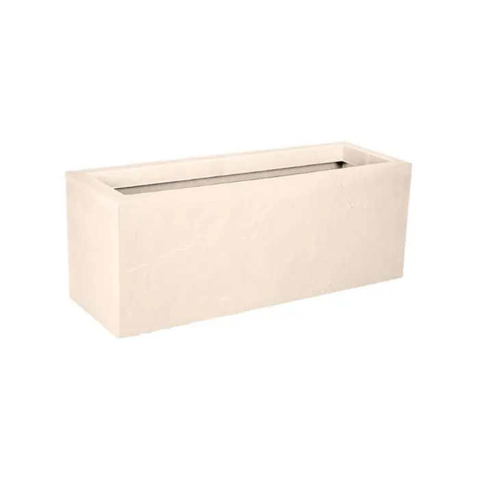Nouvel Arrivage Balconnière VOLCANIA UP décor pierre – 59 x 19,5 x 22,8 cm – 25 L – Beige calcaire – EDA