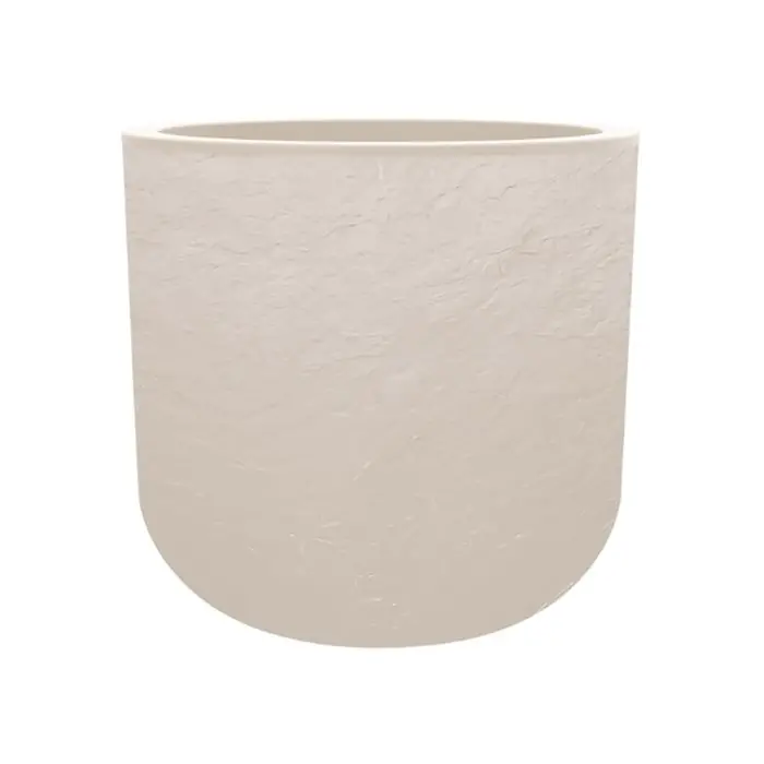 Petit Prix Pot rond VOLCANIA UP décor pierre – Ø38,5 x 36,8 cm – 32,5 L – Beige calcaire – EDA