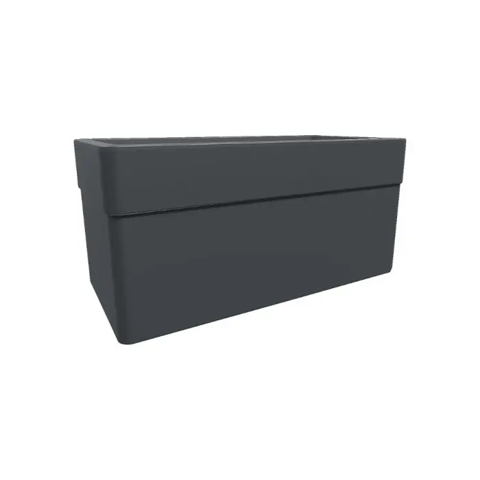 Jardinière CAREL - 80 cm avec roulettes - Dim. 78 x 39 x 39 cm - Volume 63 L - Gris Anthracite - EDA Top Vente