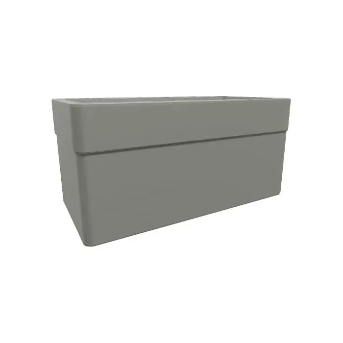 Bon Marché Jardinière CAREL - 80 cm avec roulettes - Dim. 78 x 39 x 39 cm - Volume 63 L - Gris Anthracite - EDA
