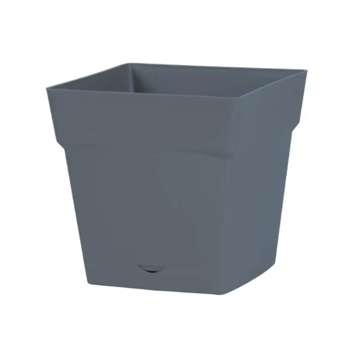 Vente Flash Pot de fleur Toscane avec soucoupe 24,8 x 24,8 x 24 cm carré - 10 litres - Bleu Jean - EDA