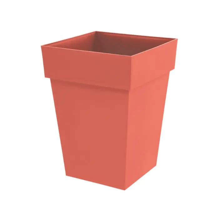 Pot de fleur Toscane 39x39x53cm carré 51L – Orange Terre Battue – EDA Prix Réduit