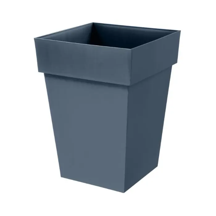 Nouveauté Pot de fleur Toscane 39x39x53cm carré 51L - Bleu Jean - EDA