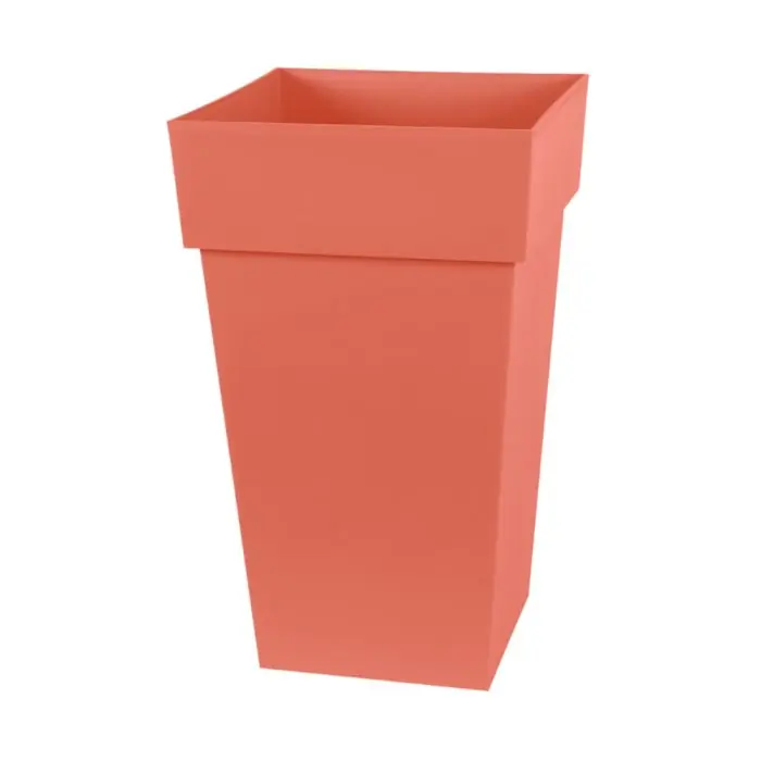 Pot de fleur Toscane 39x39x65 cm carré 62L - Orange Terre Battue - EDA Nouvelle Collection