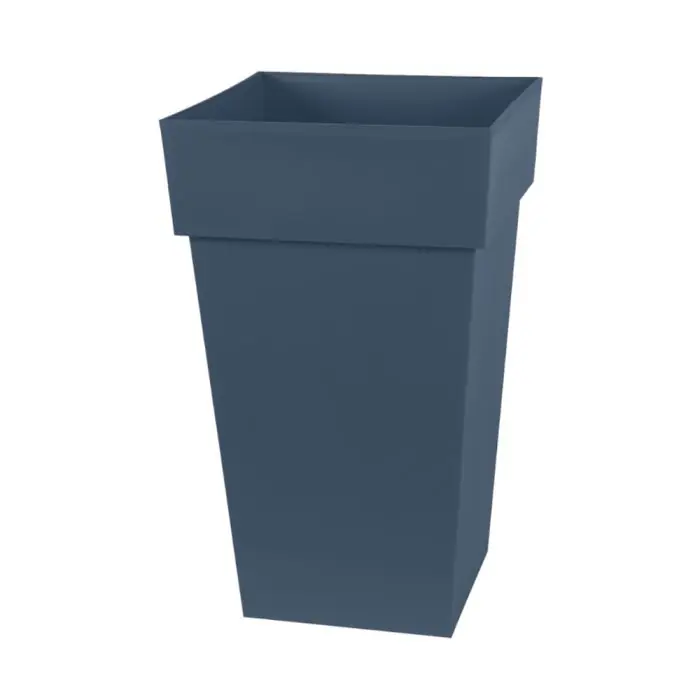 Pot de fleur Toscane 39x39x65 cm carré 62L - Bleu Jean - EDA Achat Immédiat