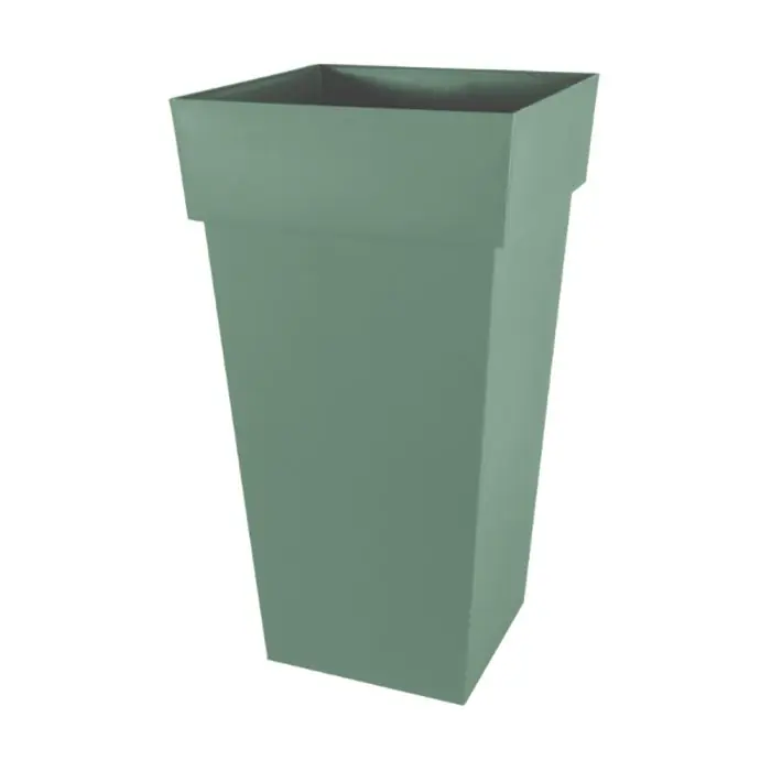 Acheter En Ligne Pot de fleur Toscane XXL 43,3 x 43,3 x 80cm carré 98L - Vert Laurier - EDA