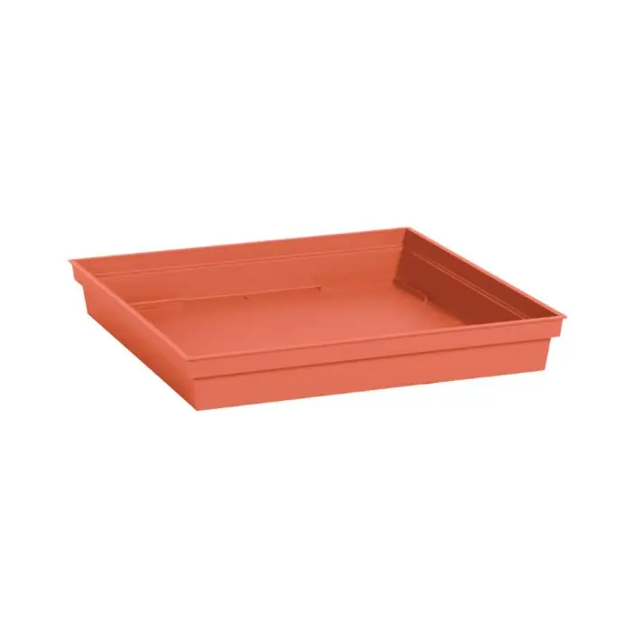 Soucoupe 32,6 x 32,6 x 4,9 cm pour pot de fleur carré Toscane – Orange Terre Battue – EDA Commander Maintenant