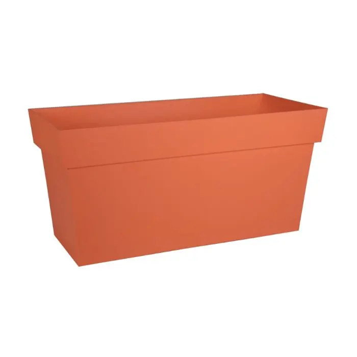 Jardinière muret Toscane à roulettes 79 x 35 x 39cm 74L - Orange Terre Battue - EDA Quantité Limitée