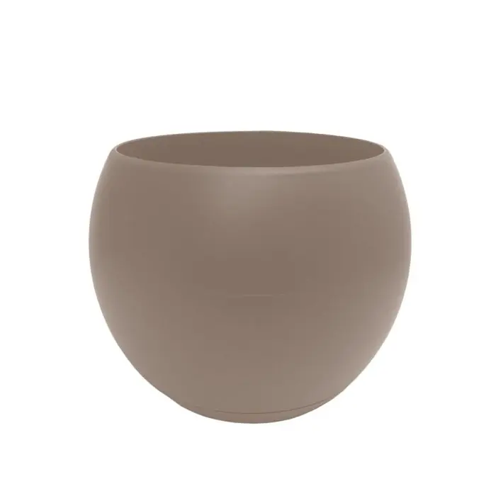 Nouvelle Collection Coupe LUNE avec soucoupe clipsée - Dim. 24 x 24 x 18 cm - Volume 6,5 L - Taupe - EDA