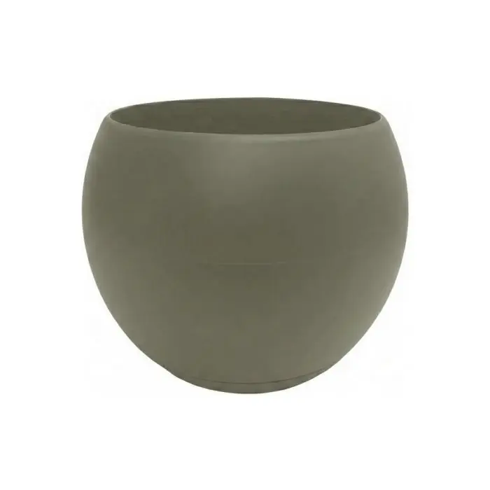 Coupe LUNE avec soucoupe clipsée - Dim. 24 x 24 x 18 cm - Volume 6,5 L - Kaki - EDA Livraison Express