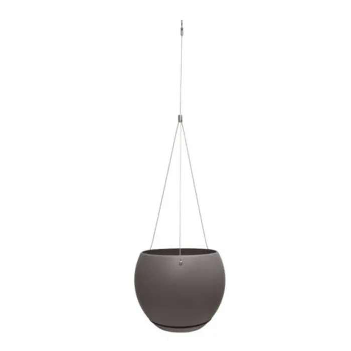 Promotion Saisonnière Suspension LUNE avec soucoupe clipsée et câble – Dim. 24 x 24 x 18 cm – Volume 6,5 L – Taupe – EDA
