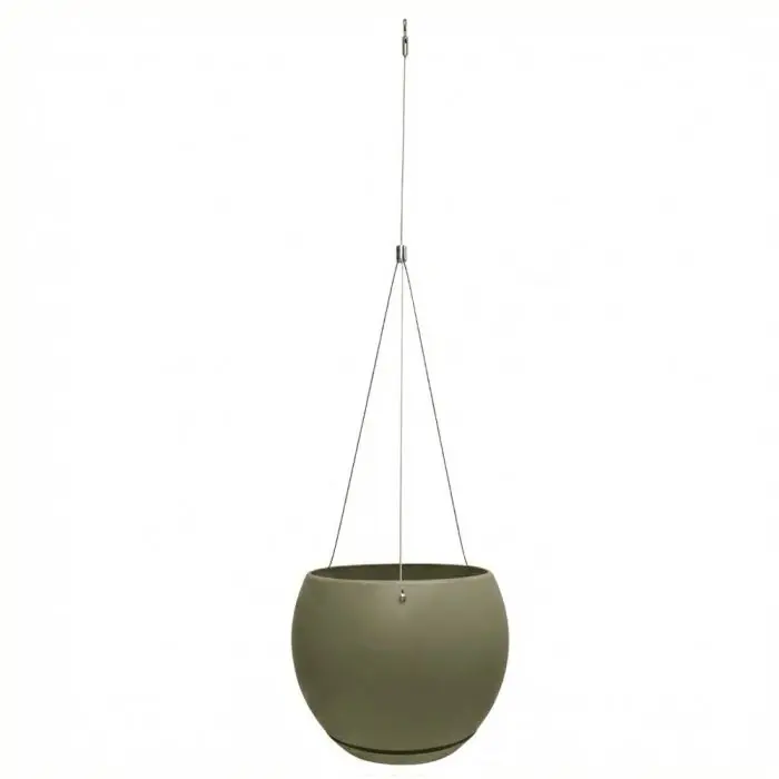 Suspension LUNE avec soucoupe clipsée et câble – Dim. 24 x 24 x 18 cm – Volume 6,5 L – Kaki – EDA Nouvel Arrivage