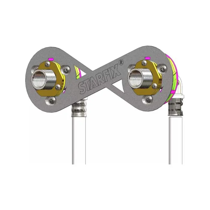 Sortie de cloison STARFIX 150mm multicouche à sertir Ø16 - sortie M3/4" coudé taraudée F1/2" - Anquier Livraison Express