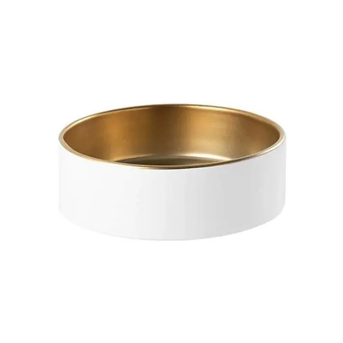 Vasque à poser Round 45, Sans percement - Blanc mat / Doré mat sans vidage - Sanindusa Nouveauté