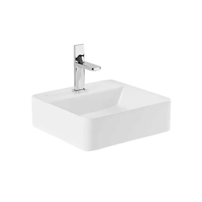 Achat Immédiat Vasque suspendue SANLIFE 40x40cm – Avec percement – Blanc – Sanindusa