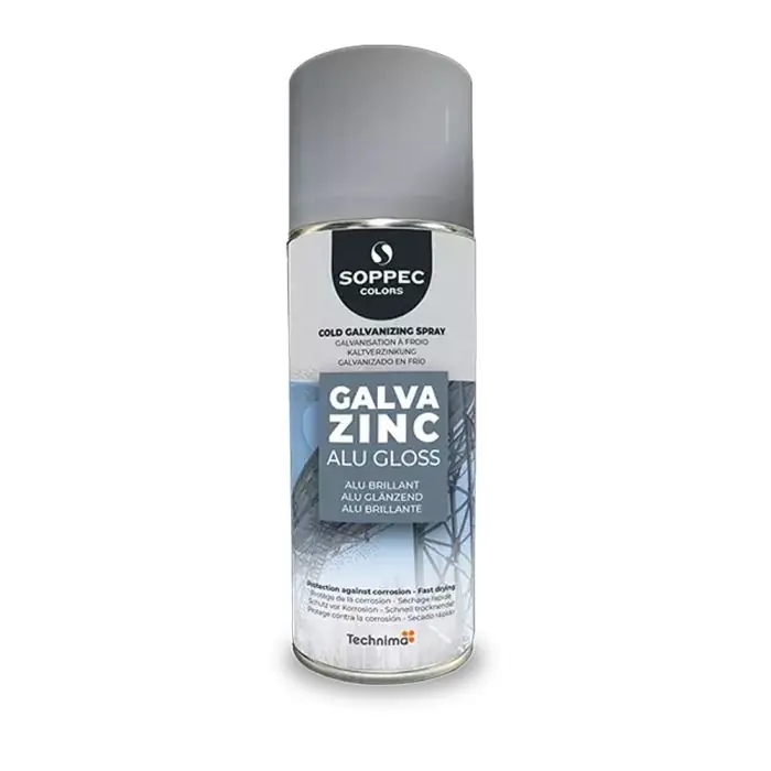 Authentique Bombe peinture galva zinc alu brillant – 400ml