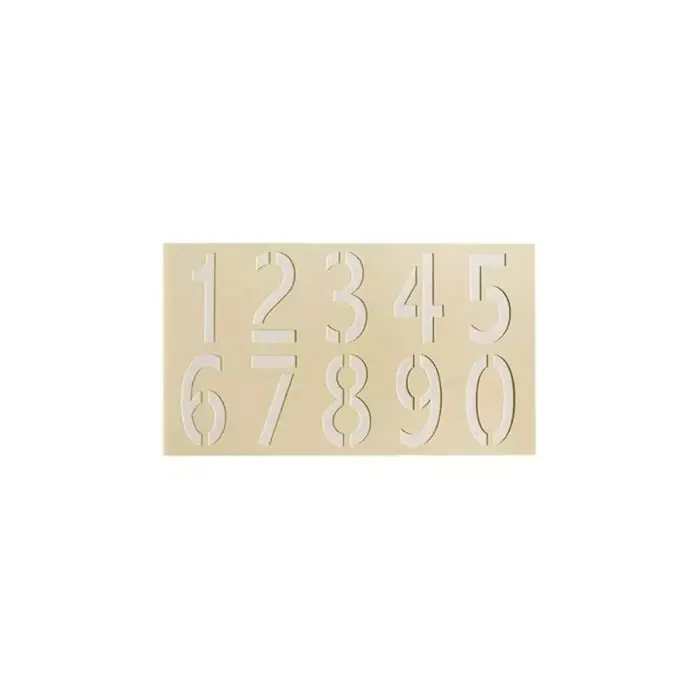 Remise Pochoir de marquage au sol réutilisable semi rigide (PVC 1mm) – Chiffre 0 à 9 – 21x12cm