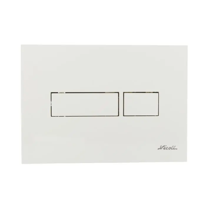 Certifié Plaque de déclenchement REC bouton carré – double débit – Blanc – Nicoll