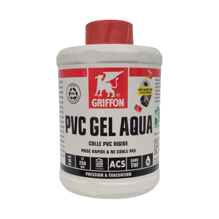 PVC-GEL-AQUA Colle en gel spéciale Eau Potable 1L – Griffon France Quantité Limitée