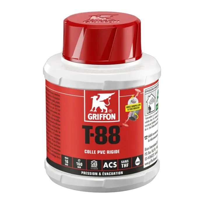 T-88 Colle PVC liquide spéciale Eau Potable 500 ml – Griffon France Offre Spéciale