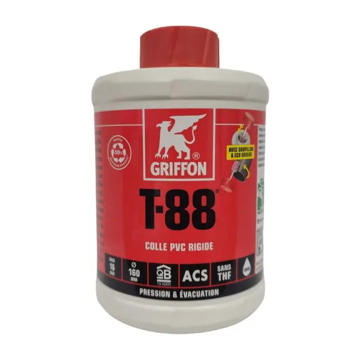 Vente Directe T-88 Colle PVC liquide spéciale Eau Potable 1L – Griffon France