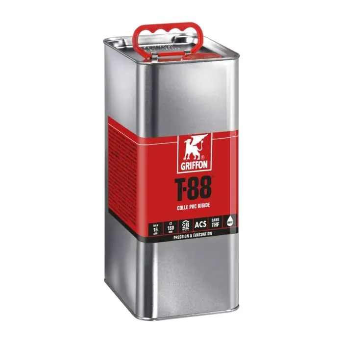 T-88 Colle PVC liquide spéciale Eau Potable 5L – Griffon France Meilleur Choix