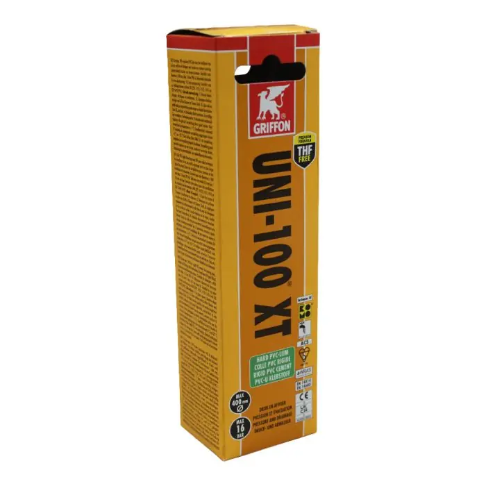 Meilleure Vente UNI-100 XT Colle PVC thixotrope 125ml, sans THF – Griffon France