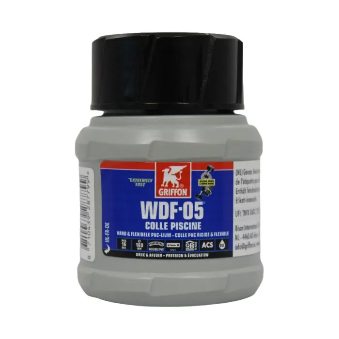WDF-05 125ml Colle en gel bleue, pour PVC semi-rigide flexible et rigide – Griffon France Réduction