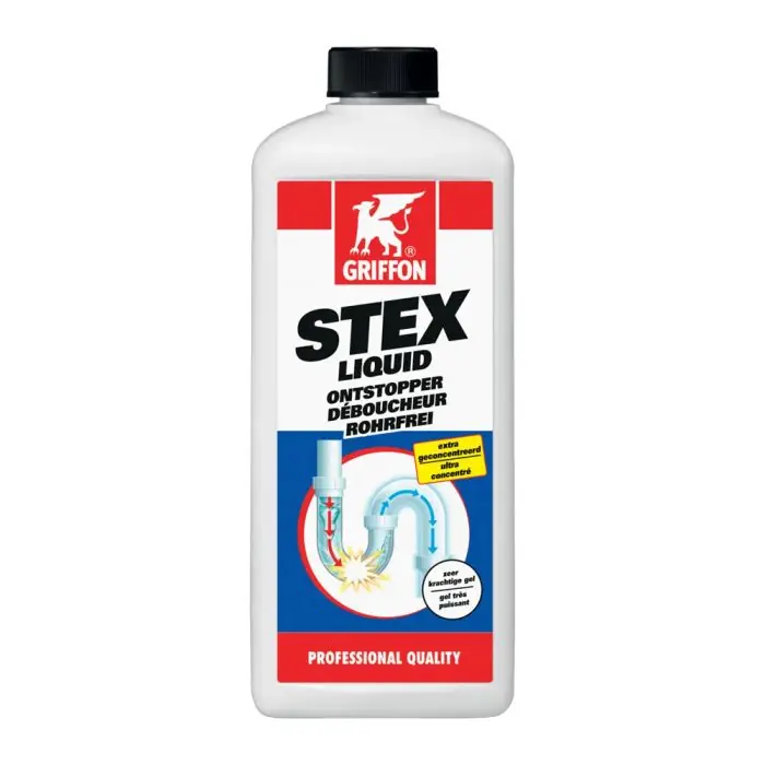 STEX déboucheur 1L, liquide, pour les bouchons organiques - Griffon France Quantité Limitée