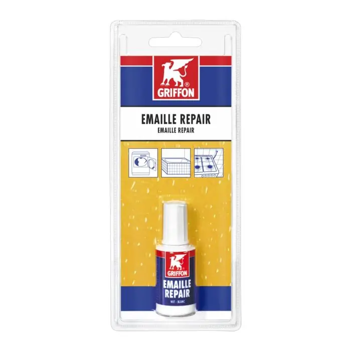 Emaille Repair 20ml, pour réparer les éclats d‘émail sur les baignoires en acier - Griffon France Marque