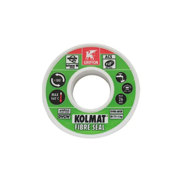 KOLMAT FIBRE SEAL ruban 15m*12mm pour rendre étanches les raccords filetés - Griffon France Acheter En Ligne