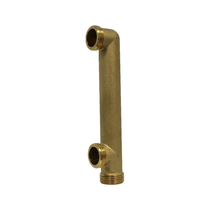 Collecteur coudé Nu Mâle/Mâle 3/4‘‘ - 2 piquages - entraxe 120 mm - Arcanaute Paiement Sécurisé