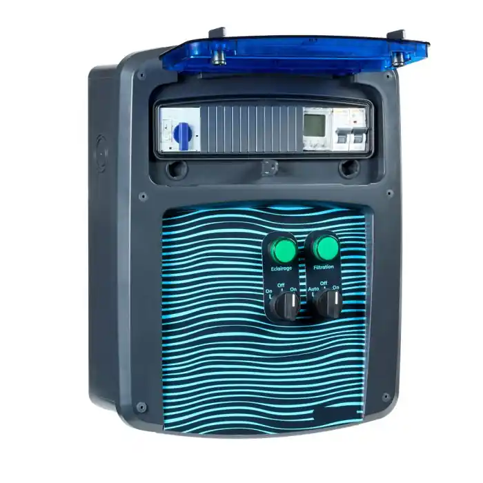 Coffret électrique piscine avec horloge électronique digitale OHMTEC IP65 – IICSEN Offre Spéciale