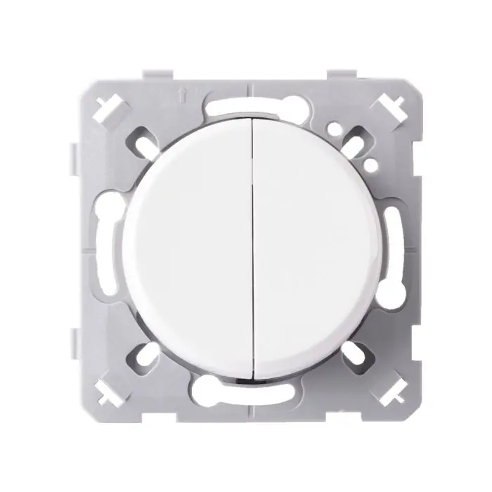 Offre Limitée Interrupteur va et vient + poussoir gauche blanc EPURE NF - Ohmtec - IICSEN