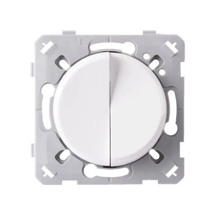 Interrupteur va et vient + poussoir droit blanc EPURE NF - Ohmtec - IICSEN Nouveauté