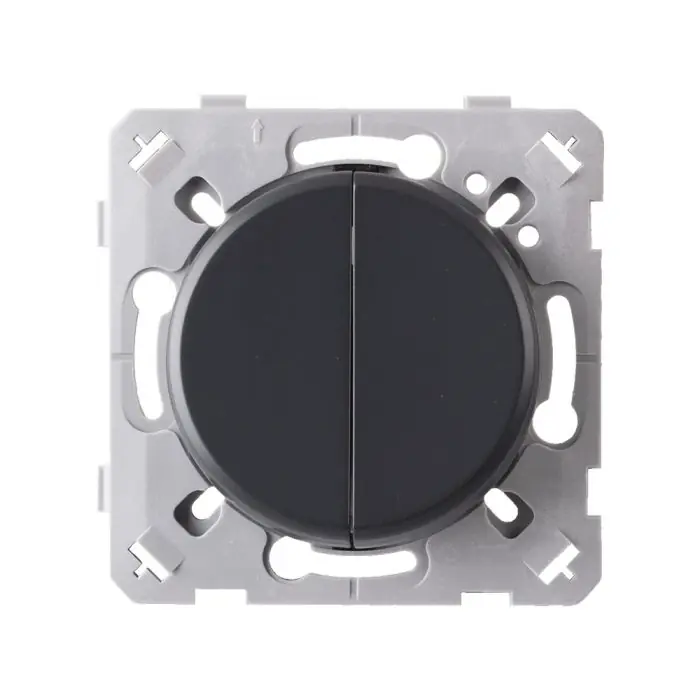 Interrupteur double va et vient anthracite EPURE NF - Ohmtec - IICSEN Must-Have