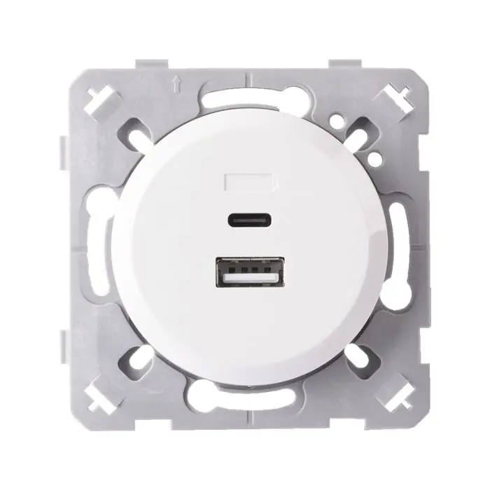 Nouvelle Collection Prise chargeur USB et USB-C blanc EPURE NF - Ohmtec - IICSEN