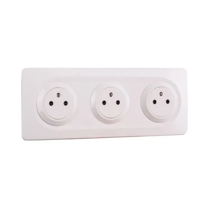 Bloc 3 Prises 2P+T 16A Affleurantes blanc EPURE NF - Ohmtec - IICSEN Commande En Gros
